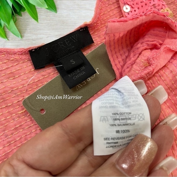 J.Crew Collection NWT pink lemonade striped sequin tank top *shop@iamwarrior - Picture 11 of 13